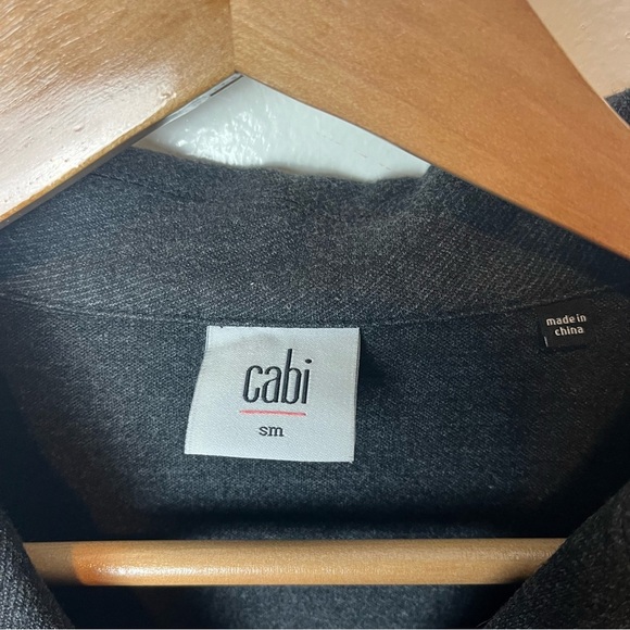 CAbi Ponte Knit Crew Blazer Small Dark Gray Long Sleeve Button Jacket #3030 - Picture 2 of 4